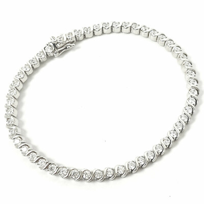 925 Silber Armband Sterling Tennis Line Style 7,5 Zoll Zirkonia