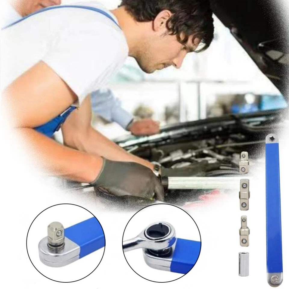 Spanner Extension Wrench Set Offset Ratchet Spanner Extender with Adapters 39cm - image 3 of 4