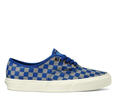 blue and grey checkered vans