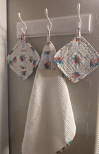 Hand made potholders and towel