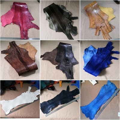 100% Genuine Ostrich Legs Skin Leather Hide Real Leather Multicolor DIY Crafts