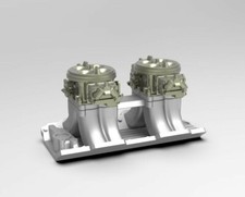 1:25 3D printed Dual Quad Intake for Small Block Chevy