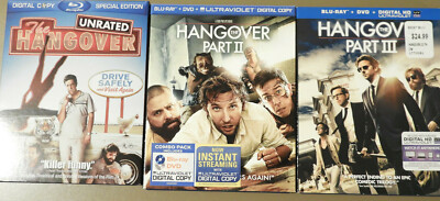 The Hangover (Blu-ray Disc, 2009, Rated/Unrated) AND Hangover 2 and 3 on Blu Ray
