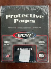 BCW Protective Pages, 3 Pocket, 4" x 6" Pocket Size, 100 Pages - Archival