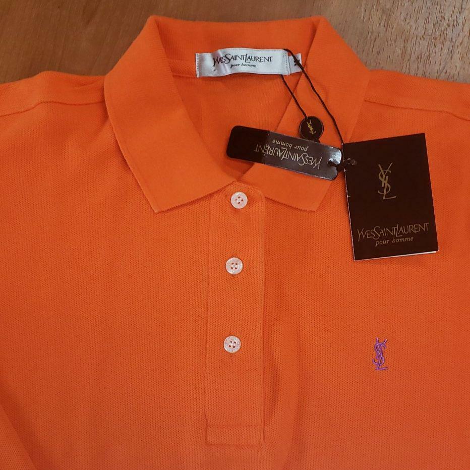 Polo Yves Saint Laurent vintage manica lunga taglia M fondo di magazzino non usata