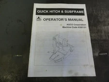 AGCO 8300101 Quick Hitch & Subframe Operator's Manual