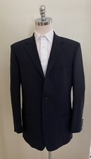 HUGO BOSS Vintage 3-Button Patch Pocket Wool Crepe RAFFAEL Jacket in Midnight 40