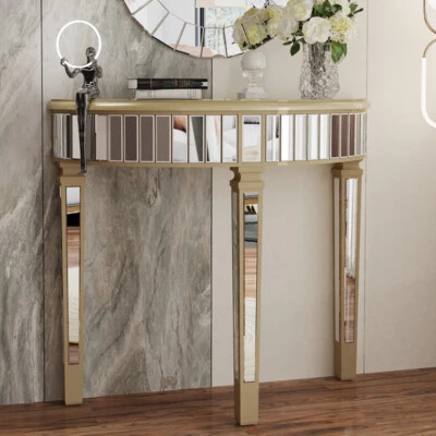 XXL Verspiegelter Konsolentisch aus MDF Beistelltisch  mit Spiegelglas Flurtisch - Bild 1 von 4