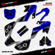 Gray & Blue Slick Racing Graphics Kit fits 13-25 Honda Crf50 CRF 50 Decals
