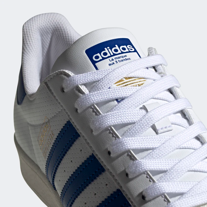 Adidas Superstar Size 6UK - WHITE/BLUE/GOLD - FX2724 New Sneakers Shoes 