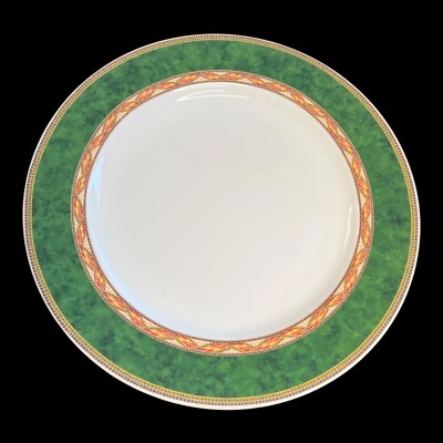 Set of 4 Royal Worcester Mosaic Dinner Plates Green RARE