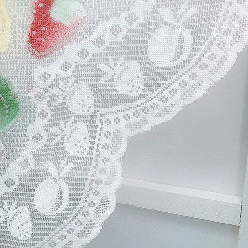 55"x35" Blanco Vintage Bordado Fruta Encaje Transparente Cocina Cortina Swag Cenefa - Imagen 5 de 14