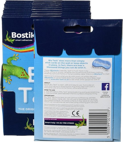 Bostik 24552 Blu-Tack Mastixkleber ungiftig handliche Packung, blau - 12er Pack - Bild 3 von 4