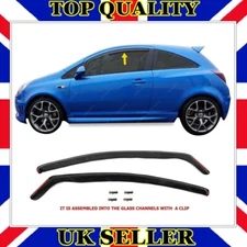 Window Visor Wind Deflector 3dr 2pcs For VAUXHALL OPEL CORSA D-E 2006 TO 2019