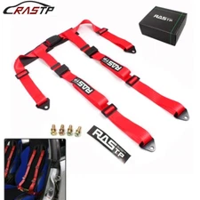 Red 2" 4 Point Racing Harness Straps Seat Belt Buckle For ATV UTV Go-Kart