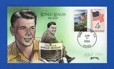 Passing of President Ronald Reagan June 11, 2004 HP Bevil Event Cachet 250 Made