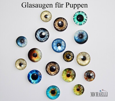 Glasaugen für Puppen, Tieraugen mit Linsenform - 1 Paar