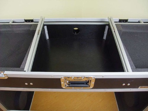 Konsole Road PROFI mit Tisch für 2x Plattenspieler + 19" Mixer DJ Turntable Case - Picture 7 of 12