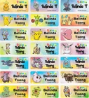 Pokemon Personalised Name Label Stickers - 96 Med (30*13mm)  - Dishwasher Safe