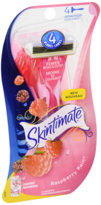 SKINTIMATE RASPBERY RAIN 4 BLADE RAZOR 4CT | eBay