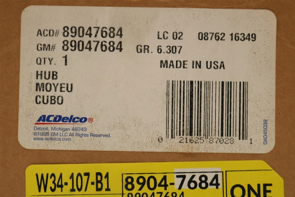 全新德科车轮轴承和轮毂总成前 89047684 雪佛兰别克 Olds 2001-07 — 第 2/4 张图片