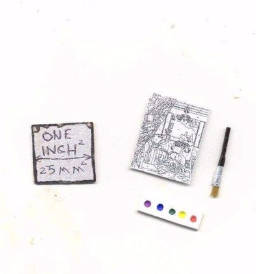Watercolor Paint Set dollhouse miniature K2032 Ann Richards 1/12 scale