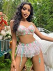 Women's Cute Ballet Skirt Bra Thong Lingerie Set Sexy Underwear Pink Small Size — photo 5