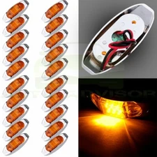 For Pack of 20 Clearance Lamp Led Side Marker Truck Trailer Light Amber Lens
