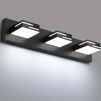 LED Modern Bathroom Vanity Light 3Light 22 Inch Dimmable Black 6000K Sconce