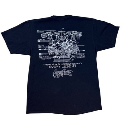 West Coast Customs T-Shirt Men's Size L Black Graphic Engine Blueprint Design