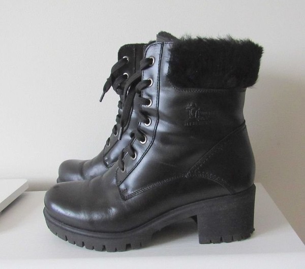 Women Panama Jack Boots Black Leather 39 #2N8H