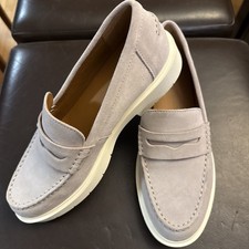 Geox Respira Grey Suede Loafers Size 39 1/2  ...