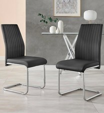 Image of 4 new 4x dining chairs, black, furniturebox Lorenzo model.