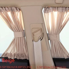 2pcs Universal Car Side Window Curtains – Foldable UV Protection Sunshade - NEW