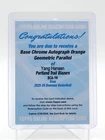 YANG HANSEN 2025-26 BOWMAN CHROME ROOKIE ORANGE GEOMETRIC AUTO /25 Q5692