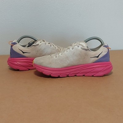 Hoka One One Rincon 3  Running Shoes Womens White Pink Purple SIZE 8 B