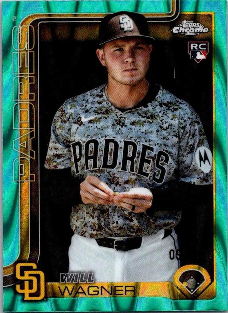 2025 Topps Chrome Update #USC111 Will Wagner Teal RayWave Refractor #/299