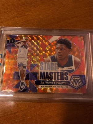 2023-24 Panini Mosaic Anthony Edwards Stare Masters Orange #  11/49 (PSA 9)