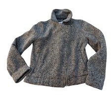 Old Navy Kids Gray Heathered Knit Moto Jacket Zip Up Collar Size S 6 7
