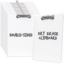 Dry Erase Clipboard 10 Pack, Clip Boards 9"x12" Whiteboard Clipboards White
