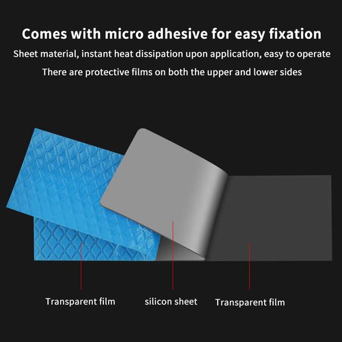 2Pcs 15W M.2 Thermal Pad Conductive Pad Sheet 0.5/1.0/1.5MM Silicon Thermal Pad - Afbeelding 4 van 15