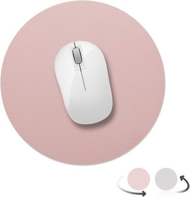 Mauspad 22 cm Rund Doppelseitig Schutz Tragbar Matte Rosa & Silber Neu