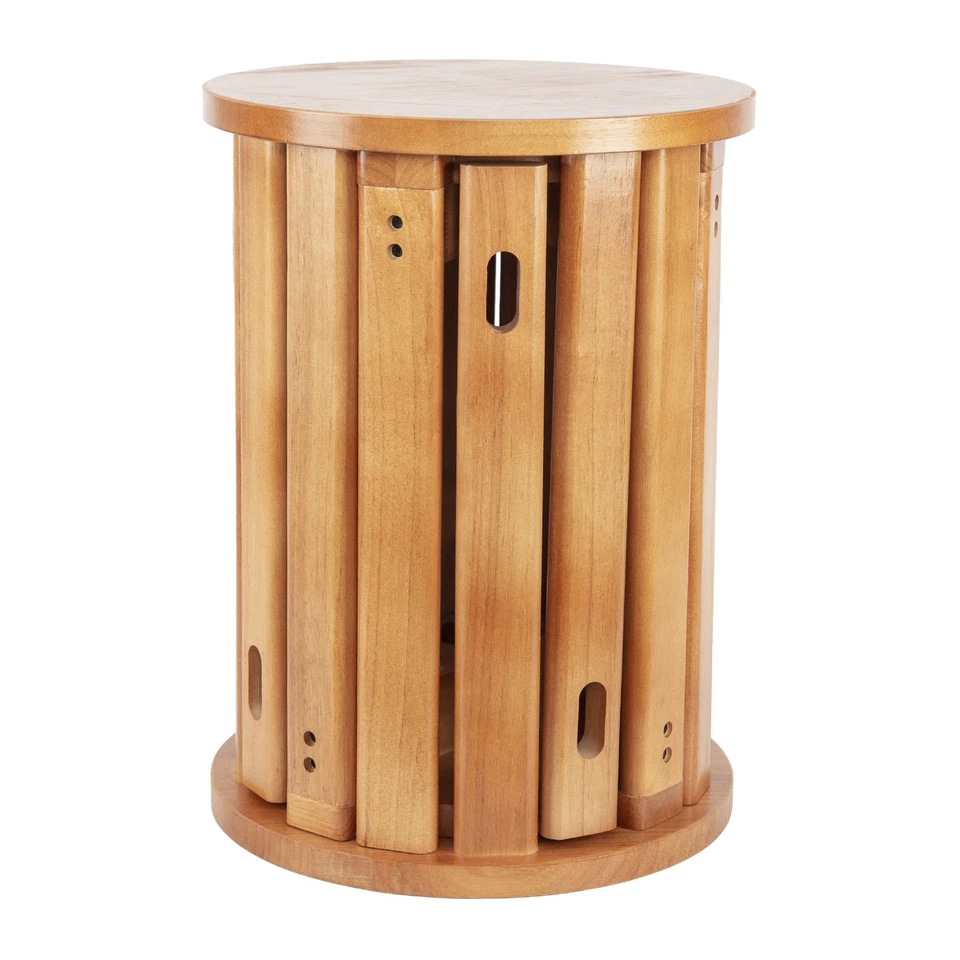 Juego de 4 taburetes taburetes de bar de madera silla de comedor apilable mesas auxiliares anidadas Foto 3 de 4