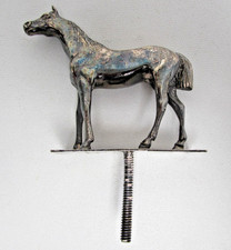 (ref288BM) Vintage silver plated horse car carriage mascot