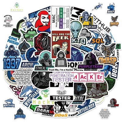 Hacker Aufkleber Set 100 Stück  Programmierer Vinyl Sticker Pack, Wasserdicht...