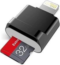 Apple MFi Micro SD Card Reader Lightning Adapter for iPhone iPad iOS 14-17