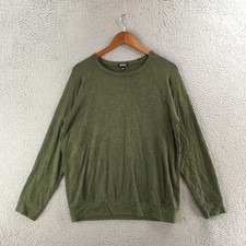 Buffalo David Bitton Sweatshirt Womens Medium Knit Long Sleeve Crew Neck Green
