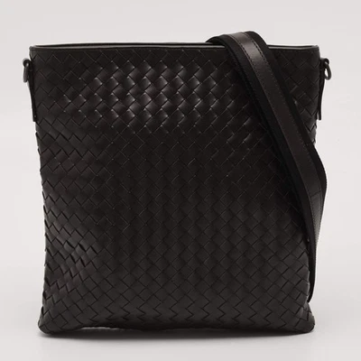 Sac messager Intrecciato en cuir marron Bottega Veneta - Photo 1/4