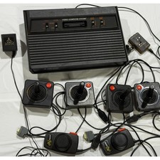 Atari 2600 Video Computer System Console CX-2600 A Vader 4 Joysticks 2 Paddles