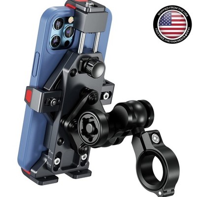 Anti-Theft Aluminum Alloy Motorcycle Phone Mount: Vibration Dampener & Quick ...